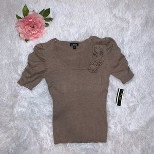 NWT A. Byer brown knit ribbed sweater